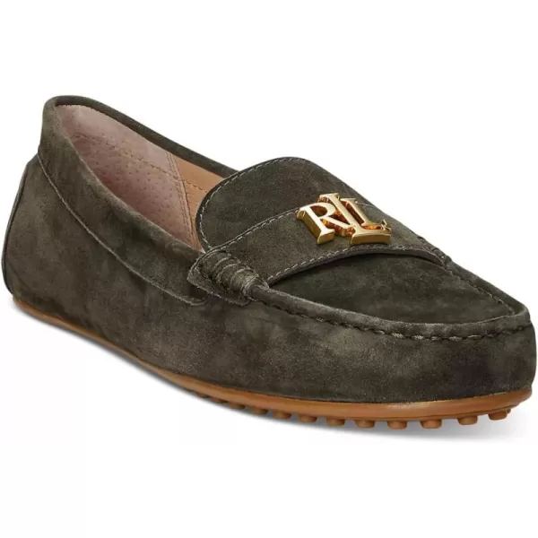 Lauren Ralph Lauren Womens Barnsbury Suede Loafer Driving StyleDark Olive