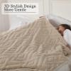 imageElectric Blanket Queen Size Heated Blanket with 5 Heat Settings ampamp 10 Timer Settings Super Soft Cozy Sherpa Blanket with Fast Heating for Home Office Use 84 x 90 Inches BeigeLight Khaki