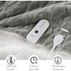 imageElectric Blanket Queen Size Heated Blanket with 5 Heat Settings ampamp 10 Timer Settings Super Soft Cozy Sherpa Blanket with Fast Heating for Home Office Use 84 x 90 Inches BeigeGray