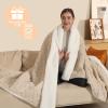 imageElectric Blanket Queen Size Heated Blanket with 5 Heat Settings ampamp 10 Timer Settings Super Soft Cozy Sherpa Blanket with Fast Heating for Home Office Use 84 x 90 Inches BeigeLight Khaki