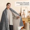 imageElectric Blanket Queen Size Heated Blanket with 5 Heat Settings ampamp 10 Timer Settings Super Soft Cozy Sherpa Blanket with Fast Heating for Home Office Use 84 x 90 Inches BeigeDark Gray