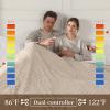 imageElectric Blanket Queen Size Heated Blanket with 5 Heat Settings ampamp 10 Timer Settings Super Soft Cozy Sherpa Blanket with Fast Heating for Home Office Use 84 x 90 Inches BeigeLight Khaki