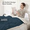 imageElectric Blanket Queen Size Heated Blanket with 5 Heat Settings ampamp 10 Timer Settings Super Soft Cozy Sherpa Blanket with Fast Heating for Home Office Use 84 x 90 Inches BeigeNavy Blue