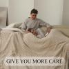 imageElectric Blanket Queen Size Heated Blanket with 5 Heat Settings ampamp 10 Timer Settings Super Soft Cozy Sherpa Blanket with Fast Heating for Home Office Use 84 x 90 Inches BeigeLight Khaki
