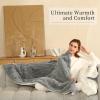 imageElectric Blanket Queen Size Heated Blanket with 5 Heat Settings ampamp 10 Timer Settings Super Soft Cozy Sherpa Blanket with Fast Heating for Home Office Use 84 x 90 Inches BeigeGray
