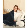 imageElectric Blanket Queen Size Heated Blanket with 5 Heat Settings ampamp 10 Timer Settings Super Soft Cozy Sherpa Blanket with Fast Heating for Home Office Use 84 x 90 Inches BeigeNavy Blue