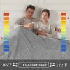 imageElectric Blanket Queen Size Heated Blanket with 5 Heat Settings ampamp 10 Timer Settings Super Soft Cozy Sherpa Blanket with Fast Heating for Home Office Use 84 x 90 Inches BeigeDark Gray