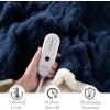 imageElectric Blanket Queen Size Heated Blanket with 5 Heat Settings ampamp 10 Timer Settings Super Soft Cozy Sherpa Blanket with Fast Heating for Home Office Use 84 x 90 Inches BeigeNavy Blue