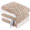 imageElectric Blanket Queen Size Heated Blanket with 5 Heat Settings ampamp 10 Timer Settings Super Soft Cozy Sherpa Blanket with Fast Heating for Home Office Use 84 x 90 Inches BeigeBeige