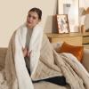 imageElectric Blanket Queen Size Heated Blanket with 5 Heat Settings ampamp 10 Timer Settings Super Soft Cozy Sherpa Blanket with Fast Heating for Home Office Use 84 x 90 Inches BeigeLight Khaki