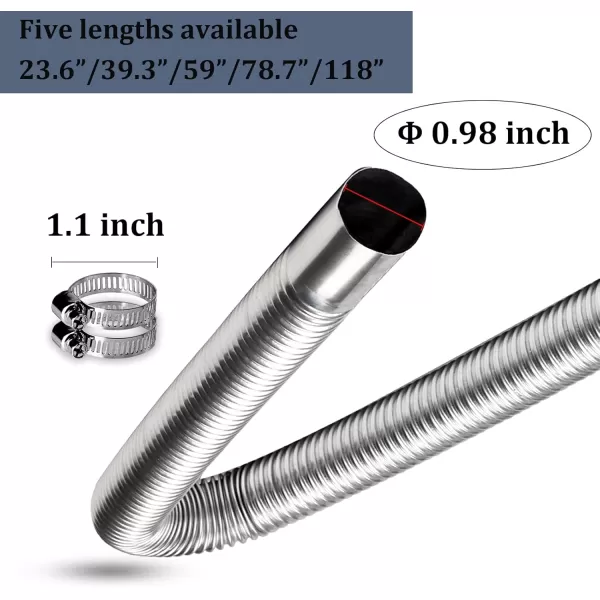 imageKXKZREN 316 Stainless Steel Straight Thru Hull Exhaust Marine Grade CorrosionResistant Fit for 24mm Tube Pipe Socket Hardware Used for Diesel Parking HeatersLength 393 inch