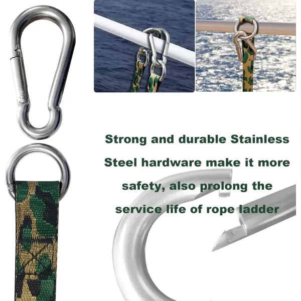 imageKXKZREN Boat Ladder Portable Rope Boarding Ladder Swim Ladder for Boat Pontoon Kayak Motorboat Canoeing Sailboat Outdoor Climbing Ladders 3 step 4 step 5 step Available
