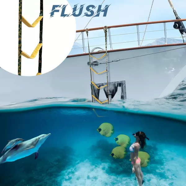 imageKXKZREN Boat Ladder Portable Rope Boarding Ladder Swim Ladder for Boat Pontoon Kayak Motorboat Canoeing Sailboat Outdoor Climbing Ladders 3 step 4 step 5 step Available