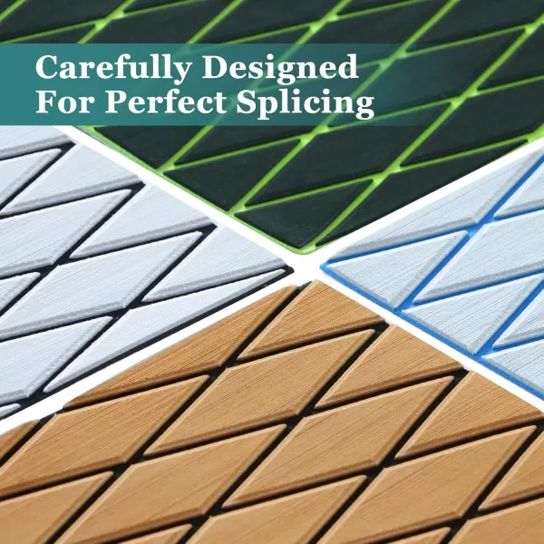 imageKXKZREN EVA Foam Boat Flooring Decking Sheet 6mm Thick Diamond AntiSlip Marine Flooring Mat Self Adhesive Deck Pad for Bass Boat Yacht Motorboat RV Cooler Tops 748quotx276quot  938quotx439quotDark Grey with White Seam  Matchable Diamond 
