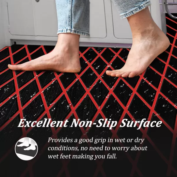 imageKXKZREN EVA Foam Boat Flooring Decking Sheet 6mm Thick Diamond AntiSlip Marine Flooring Mat Self Adhesive Deck Pad for Bass Boat Yacht Motorboat RV Cooler Tops 748quotx276quot  938quotx439quotBlack With Red Diamond Seam Lines