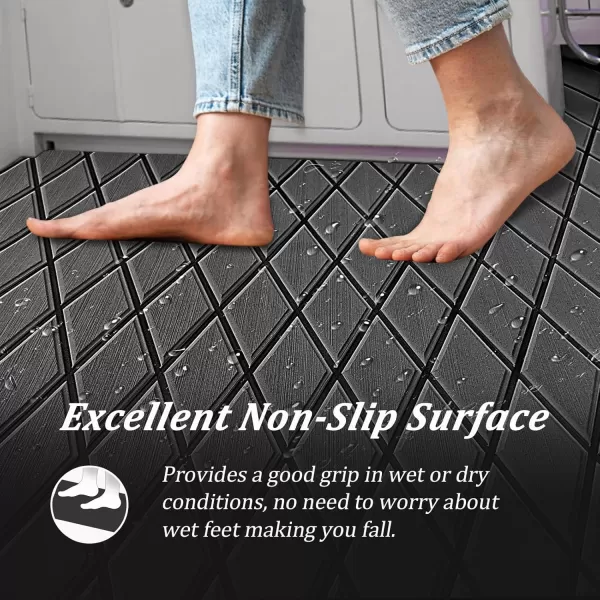 imageKXKZREN EVA Foam Boat Flooring Decking Sheet 6mm Thick Diamond AntiSlip Marine Flooring Mat Self Adhesive Deck Pad for Bass Boat Yacht Motorboat RV Cooler Tops 748quotx276quot  938quotx439quotDark Grey with Black Seam Lines