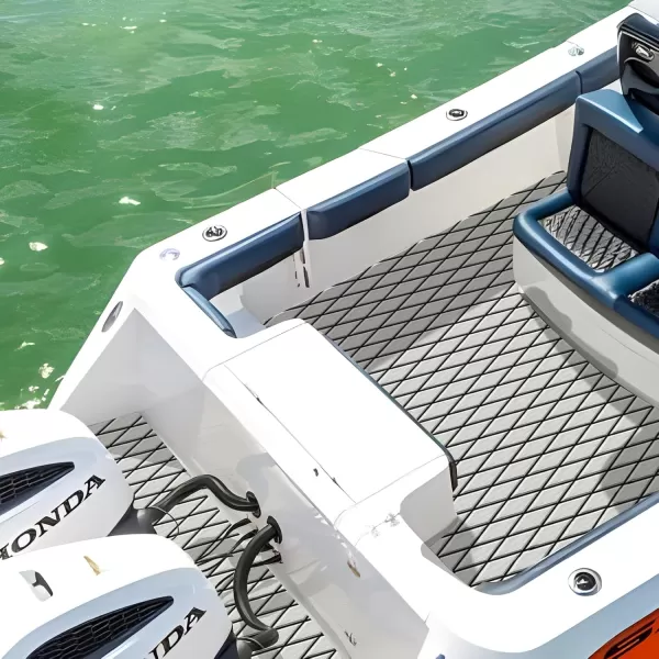 imageKXKZREN EVA Foam Boat Flooring Decking Sheet 6mm Thick Diamond AntiSlip Marine Flooring Mat Self Adhesive Deck Pad for Bass Boat Yacht Motorboat RV Cooler Tops 748quotx276quot  938quotx439quotGrey with Black Seam Lines
