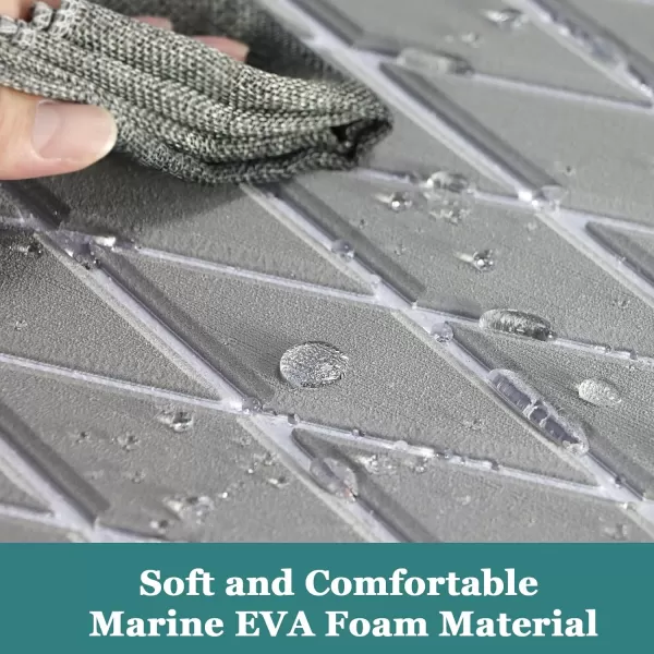 imageKXKZREN EVA Foam Boat Flooring Decking Sheet 6mm Thick Diamond AntiSlip Marine Flooring Mat Self Adhesive Deck Pad for Bass Boat Yacht Motorboat RV Cooler Tops 748quotx276quot  938quotx439quotGrey with White Seam  Matchable Diamond 
