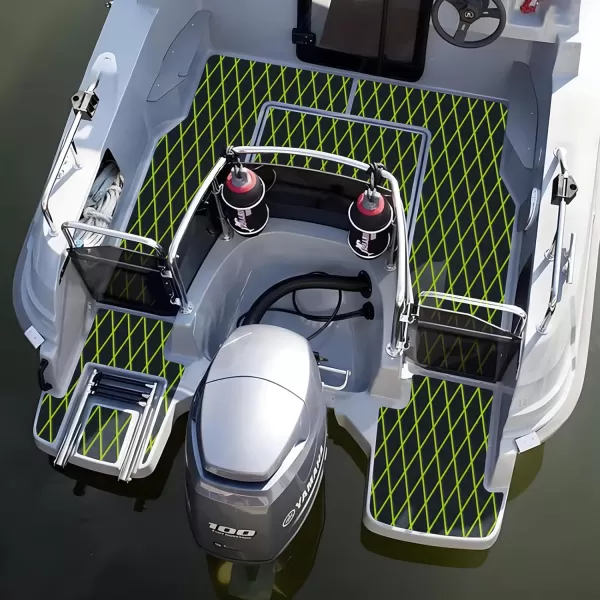 imageKXKZREN EVA Foam Boat Flooring Decking Sheet 6mm Thick Diamond AntiSlip Marine Flooring Mat Self Adhesive Deck Pad for Bass Boat Yacht Motorboat RV Cooler Tops 748quotx276quot  938quotx439quotBlack with Green Diamond Seam Lines