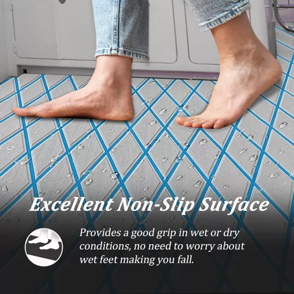 imageKXKZREN EVA Foam Boat Flooring Decking Sheet 6mm Thick Diamond AntiSlip Marine Flooring Mat Self Adhesive Deck Pad for Bass Boat Yacht Motorboat RV Cooler Tops 748quotx276quot  938quotx439quotGrey With Blue Diamond Seam Lines