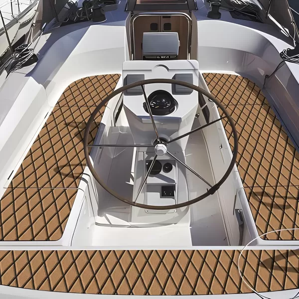 imageKXKZREN EVA Foam Boat Flooring Decking Sheet 6mm Thick Diamond AntiSlip Marine Flooring Mat Self Adhesive Deck Pad for Bass Boat Yacht Motorboat RV Cooler Tops 748quotx276quot  938quotx439quotBrown with Black Seam  Matchable Diamond 