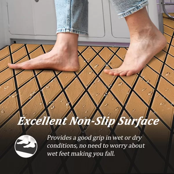 imageKXKZREN EVA Foam Boat Flooring Decking Sheet 6mm Thick Diamond AntiSlip Marine Flooring Mat Self Adhesive Deck Pad for Bass Boat Yacht Motorboat RV Cooler Tops 748quotx276quot  938quotx439quotBrown with Black Diamond Seam Lines