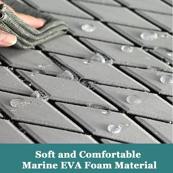imageKXKZREN EVA Foam Boat Flooring Decking Sheet 6mm Thick Diamond AntiSlip Marine Flooring Mat Self Adhesive Deck Pad for Bass Boat Yacht Motorboat RV Cooler Tops 748quotx276quot  938quotx439quotGrey With Black Seam  Matchable Diamond 