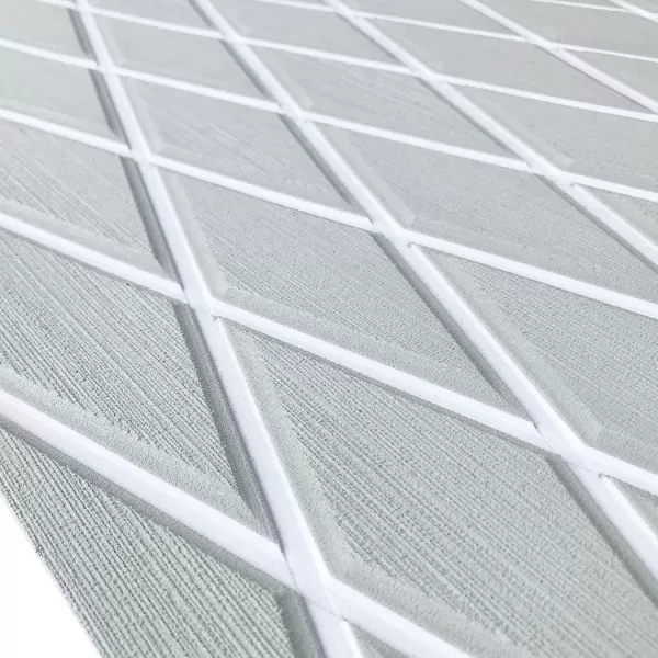 imageKXKZREN EVA Foam Boat Flooring Decking Sheet 6mm Thick Diamond AntiSlip Marine Flooring Mat Self Adhesive Deck Pad for Bass Boat Yacht Motorboat RV Cooler Tops 748quotx276quot  938quotx439quotGrey With White Diamond Seam Lines