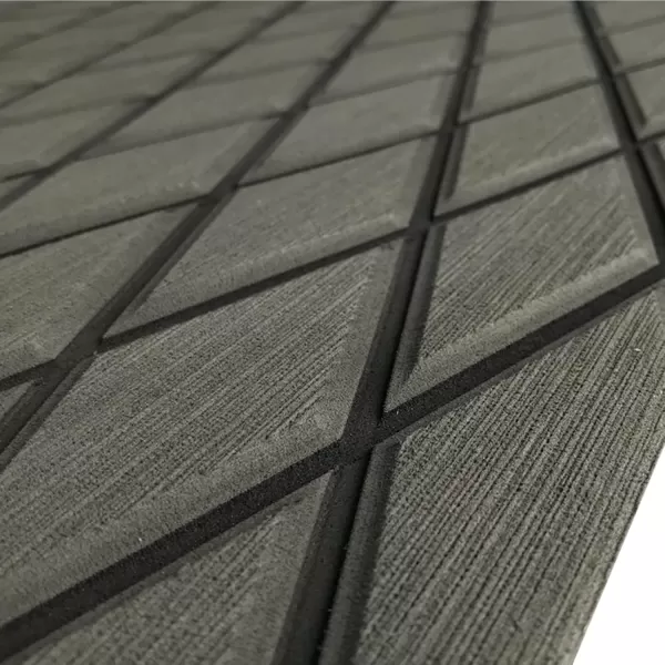 imageKXKZREN EVA Foam Boat Flooring Decking Sheet 6mm Thick Diamond AntiSlip Marine Flooring Mat Self Adhesive Deck Pad for Bass Boat Yacht Motorboat RV Cooler Tops 748quotx276quot  938quotx439quotDark Grey with Black Seam Lines