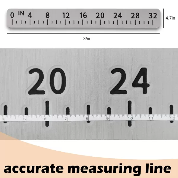 imageKXKZREN Foam Fish RulerStrong Adhesive Backing  32quot 40quot Fishing Measurement ToolWaterproof and Easy to Cleanfor Fishing Boats Yacht Coolers ampamp KayaksLight Gray