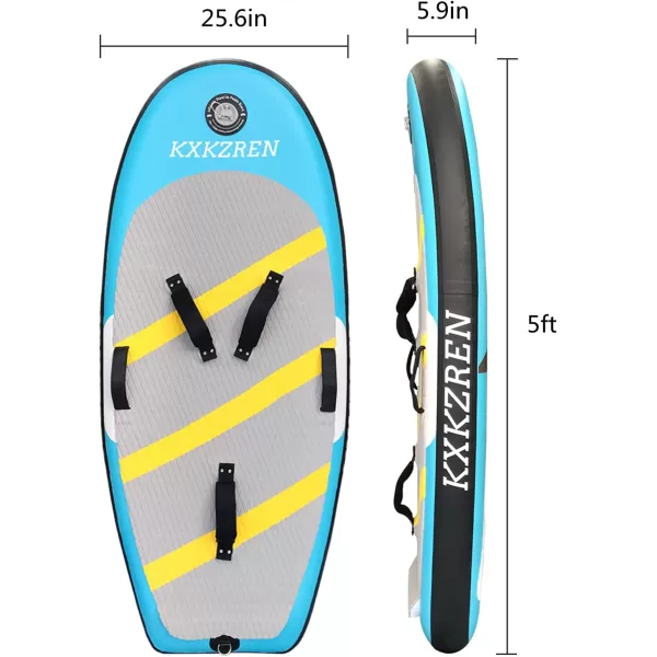 imageKXKZREN Inflatable Hydrofoil Board 5ft with Carbon Fiber Base Customizable Name Text Stand Up Paddle Board with NonSlip Deck Backpack Waterproof Bag Leash Hand Pump5 x 256 x 59