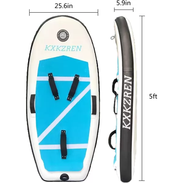 imageKXKZREN Inflatable Hydrofoil Board 5ft with Carbon Fiber Base Customizable Name Text Stand Up Paddle Board with NonSlip Deck Backpack Waterproof Bag Leash Hand Pump5 x 256 x 59