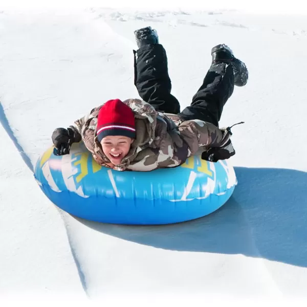 imageKXKZREN Ski Tube Inflatable Sled 43 inch Heavy Duty Thickened PVC Snow Tube with Handles for Adults Kids