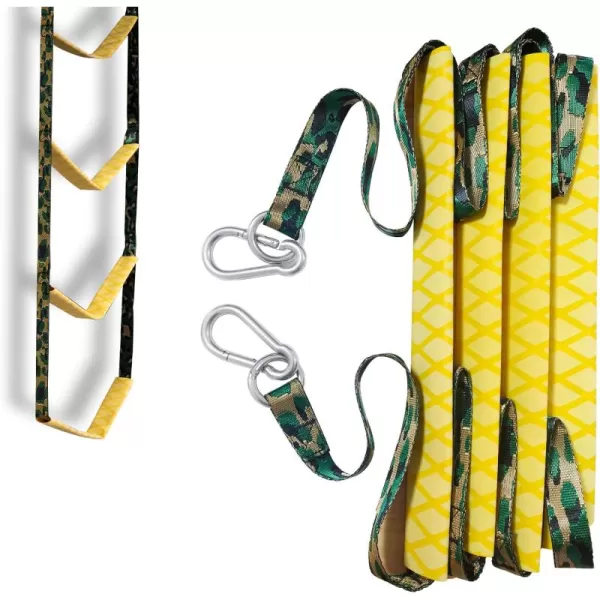 imageKXKZREN Boat Ladder 4 Steps Portable Rope Boarding Ladder Swim Ladder for Boat Pontoon Kayak Motorboat Canoeing Sailboat Outdoor Climbing Ladders