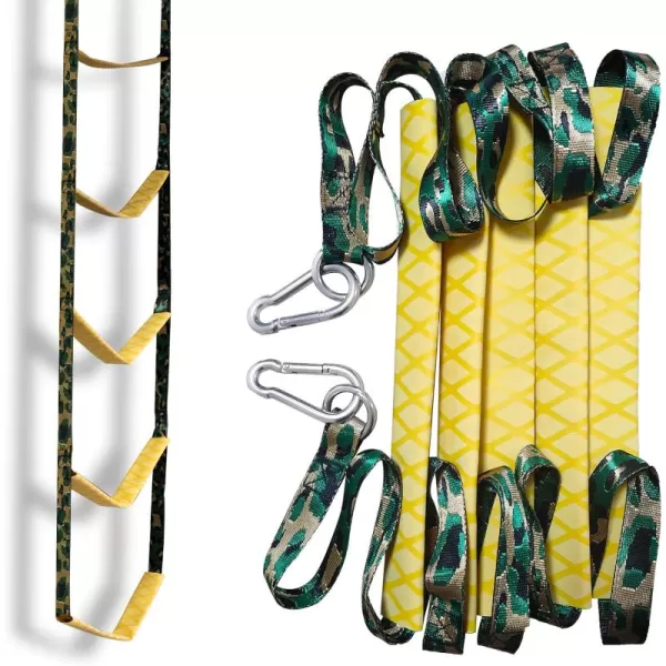 imageKXKZREN Boat Ladder 5 Steps Portable Rope Boarding Ladder Swim Ladder for Boat Pontoon Kayak Motorboat Canoeing Sailboat Outdoor Climbing Ladders