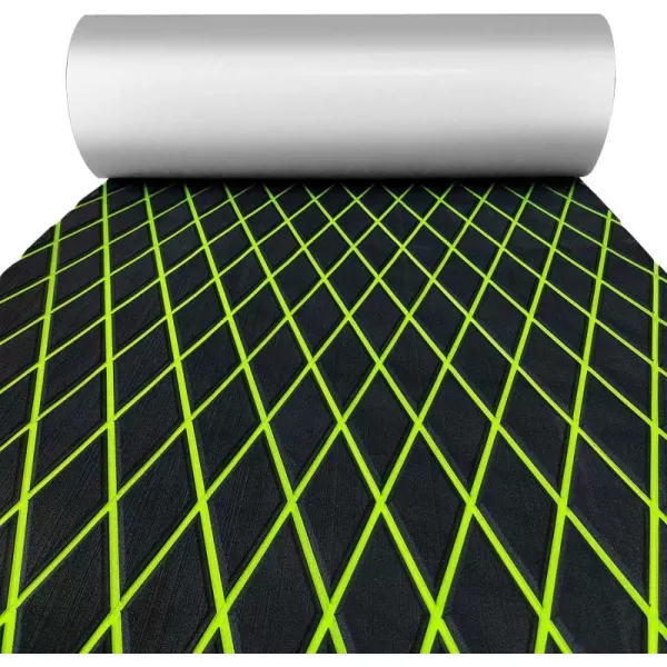 Black with Green Diamond Seam Lines
