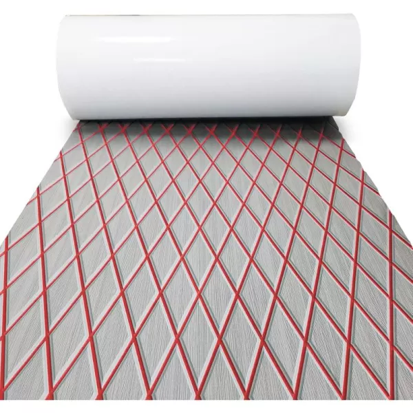 Grey With Red Diamond Seam Lines