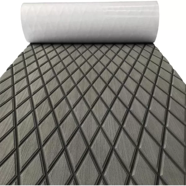 imageKXKZREN EVA Foam Boat Flooring Decking Sheet 6mm Thick Diamond AntiSlip Marine Flooring Mat Self Adhesive Deck Pad for Bass Boat Yacht Motorboat RV Cooler Tops 748quotx276quot  938quotx439quotDark Grey with Black Seam Lines