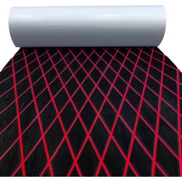 Black With Red Diamond Seam Lines