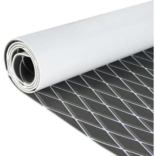 imageKXKZREN EVA Foam Boat Flooring Decking Sheet 6mm Thick Diamond AntiSlip Marine Flooring Mat Self Adhesive Deck Pad for Bass Boat Yacht Motorboat RV Cooler Tops 748quotx276quot  938quotx439quotDark Grey with White Seam  Matchable Diamond 