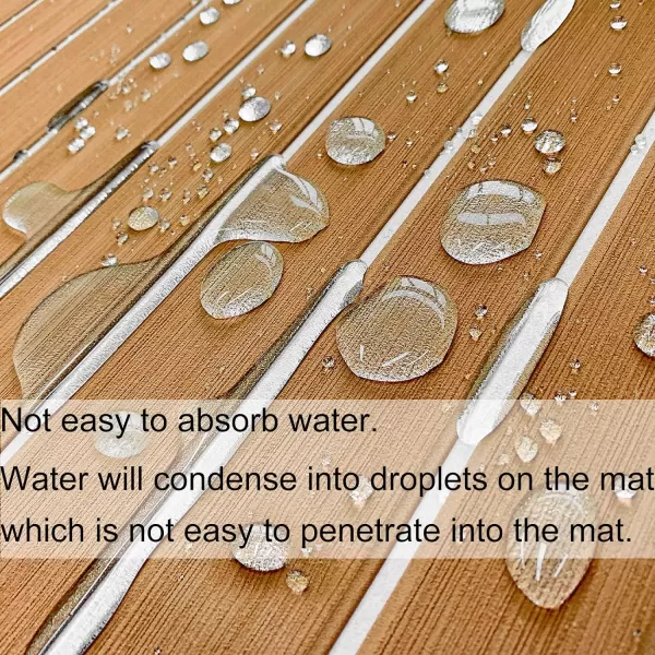imageKXKZREN Boat Flooring EVA Foam Decking Sheet Faux Teak Marine Mat Marine Carpet Cooler Tops NonSlip SelfAdhesive Flooring for Motorboat RV Yacht Kayak Swim Platform 94quot x 47quot44quot35quot23quot16quotBrown With White Seam Lines