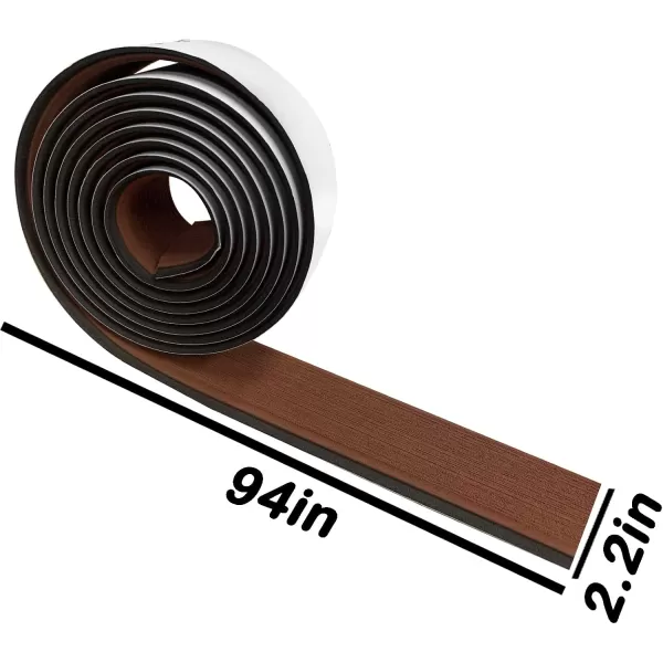 imageKXKZREN Boat Flooring EVA Foam Decking Sheet Faux Teak Marine Mat Marine Carpet Cooler Tops NonSlip SelfAdhesive Flooring for Motorboat RV Yacht Kayak Swim Platform 94quot x 47quot44quot35quot23quot16quotDark Brown With BlackBorder Strip