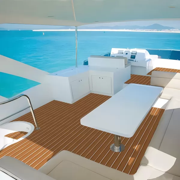 imageKXKZREN Boat Flooring EVA Foam Decking Sheet Faux Teak Marine Mat Marine Carpet Cooler Tops NonSlip SelfAdhesive Flooring for Motorboat RV Yacht Kayak Swim Platform 94quot x 47quot44quot35quot23quot16quotBrown With White Seam Lines