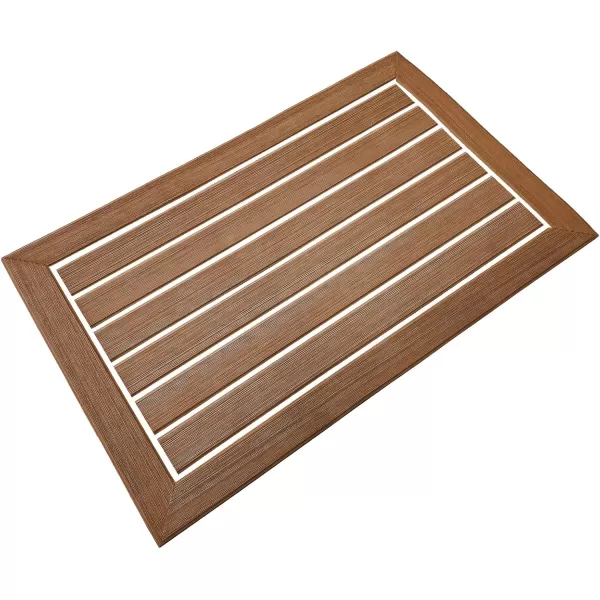 imageKXKZREN Boat Flooring EVA Foam Decking Sheet Faux Teak Marine Mat Marine Carpet Cooler Tops NonSlip SelfAdhesive Flooring for Motorboat RV Yacht Kayak Swim Platform 94quot x 47quot44quot35quot23quot16quotBrown With Whiteborder Strip
