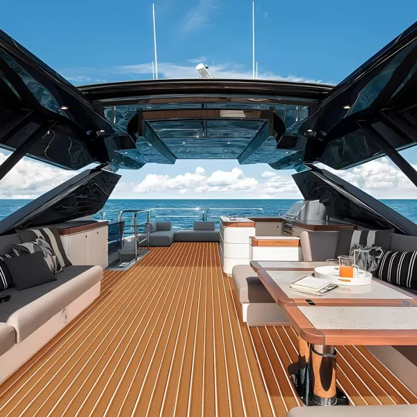 imageKXKZREN Boat Flooring EVA Foam Decking Sheet Faux Teak Marine Mat Marine Carpet Cooler Tops NonSlip SelfAdhesive Flooring for Motorboat RV Yacht Kayak Swim Platform 94quot x 47quot44quot35quot23quot16quotBrown With White Seam Lines