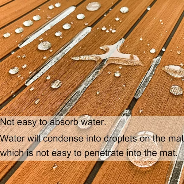 imageKXKZREN Boat Flooring EVA Foam Decking Sheet Faux Teak Marine Mat Marine Carpet Cooler Tops NonSlip SelfAdhesive Flooring for Motorboat RV Yacht Kayak Swim Platform 94quot x 47quot44quot35quot23quot16quotBrown With Black Seam Lines