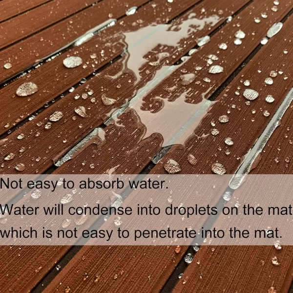 imageKXKZREN Boat Flooring EVA Foam Decking Sheet Faux Teak Marine Mat Marine Carpet Cooler Tops NonSlip SelfAdhesive Flooring for Motorboat RV Yacht Kayak Swim Platform 94quot x 47quot44quot35quot23quot16quotDark Brown With Black Seam Lines