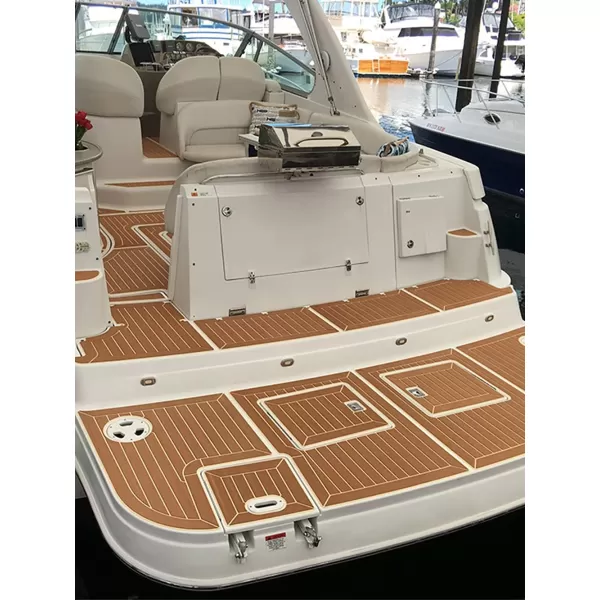 imageKXKZREN Boat Flooring EVA Foam Decking Sheet Faux Teak Marine Mat Marine Carpet Cooler Tops NonSlip SelfAdhesive Flooring for Motorboat RV Yacht Kayak Swim Platform 94quot x 47quot44quot35quot23quot16quotBrown With White Seam Lines