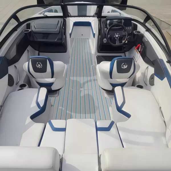 imageKXKZREN Boat Flooring EVA Foam Decking Sheet Faux Teak Marine Mat Marine Carpet Cooler Tops NonSlip SelfAdhesive Flooring for Motorboat RV Yacht Kayak Swim Platform 94quot x 47quot44quot35quot23quot16quotGrey With Blue Seam Lines