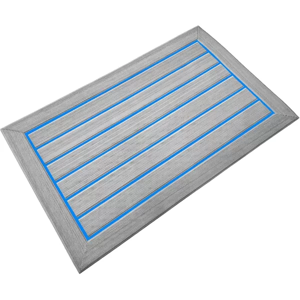 imageKXKZREN Boat Flooring EVA Foam Decking Sheet Faux Teak Marine Mat Marine Carpet Cooler Tops NonSlip SelfAdhesive Flooring for Motorboat RV Yacht Kayak Swim Platform 94quot x 47quot44quot35quot23quot16quotGrey With Blueborder Strip